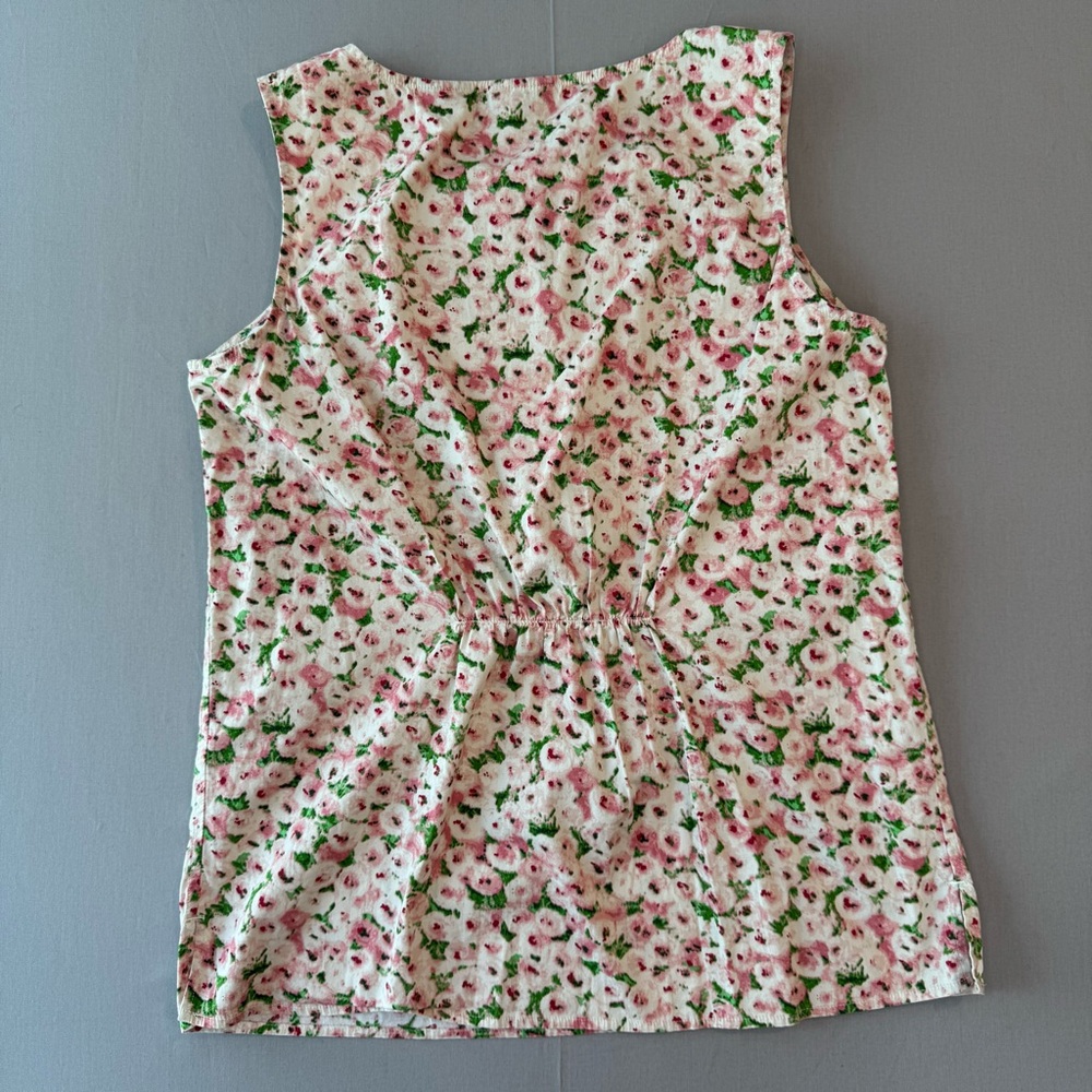 Talbots Pink & White Floral Ruffle Tank Top - Picture 8 of 8